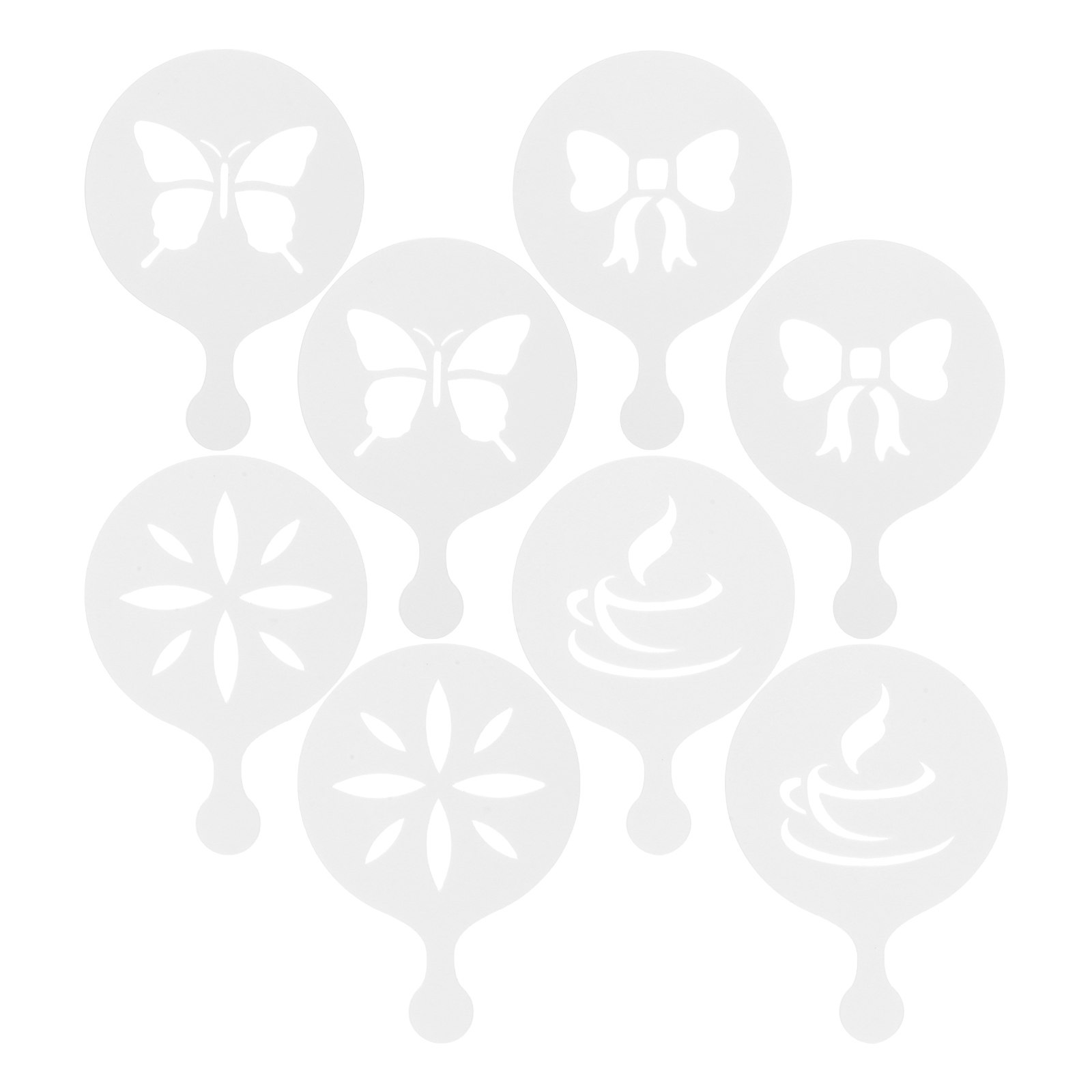 Coffee Stencil Art - 8pcs Art Coffee Stencils Reusable Plastic