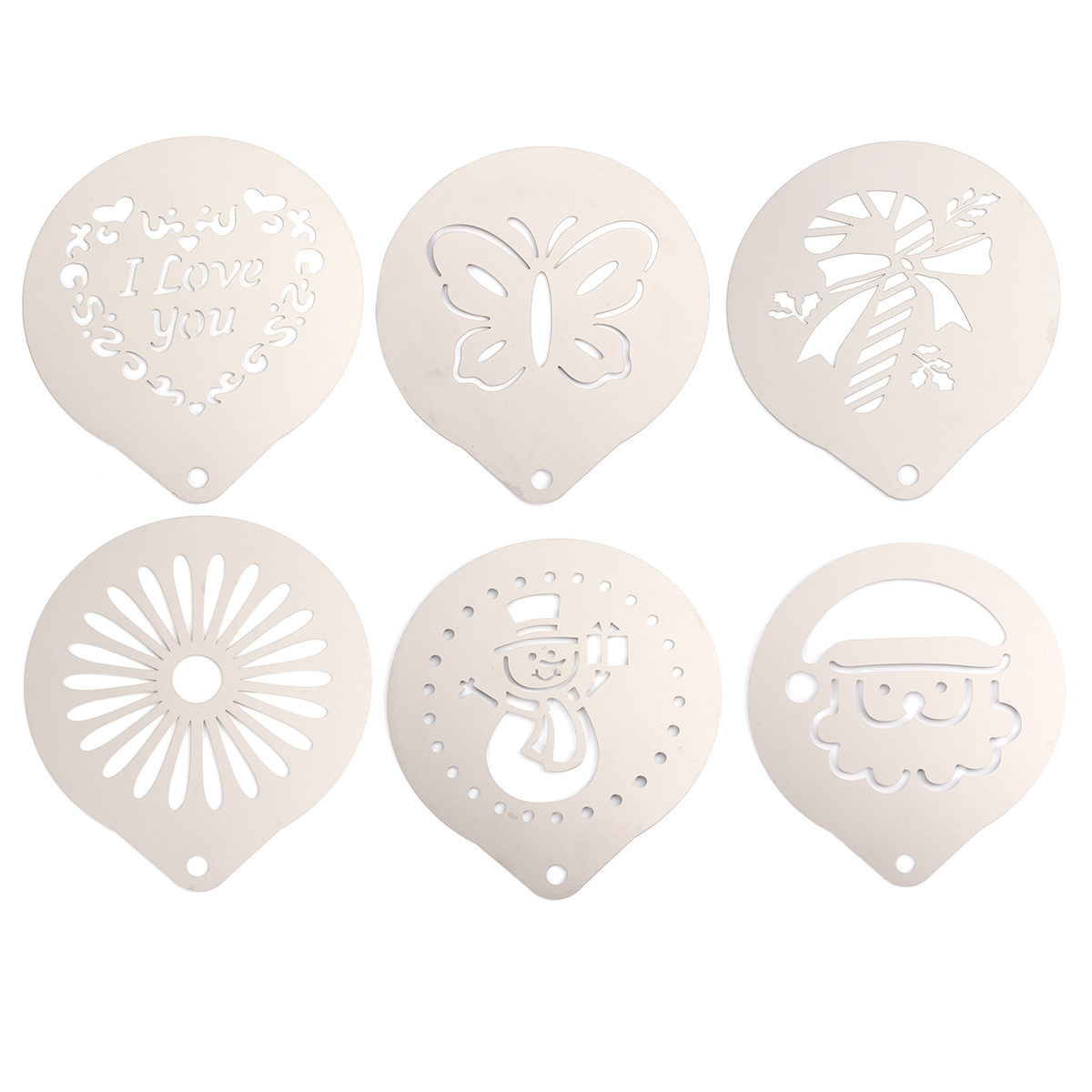 Coffee Stencil Art - 1Set Coffee Stencils Stainless Steel Precision