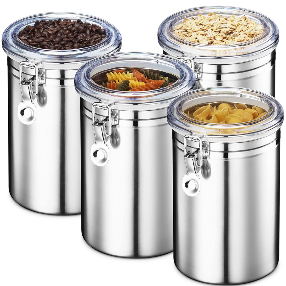 Stainless Steel Canister Set w – Coffee Tea Canister Set Bewertung und Preis