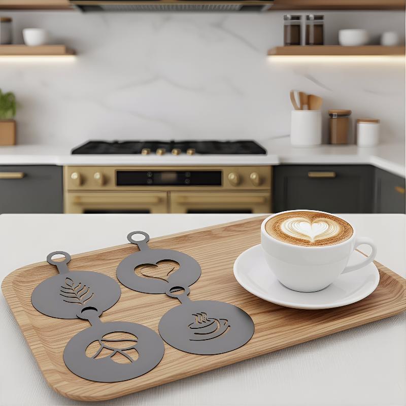 4Pcs Stainless Steel Coffee St – Coffee Stencil Art Bewertung und Preis