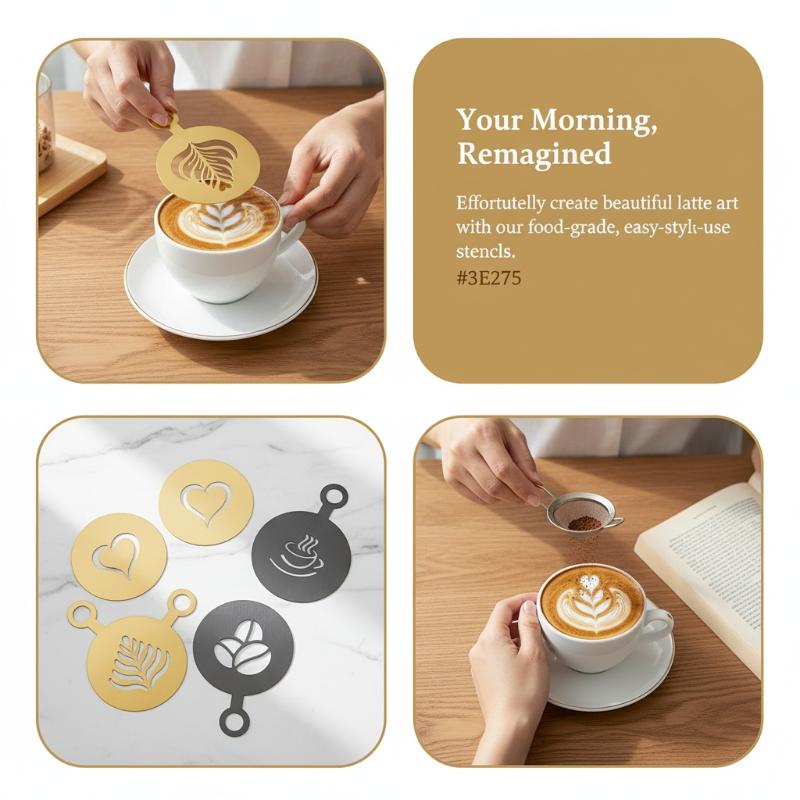 4Pcs Stainless Steel Coffee St – Coffee Stencil Art Bewertung und Preis