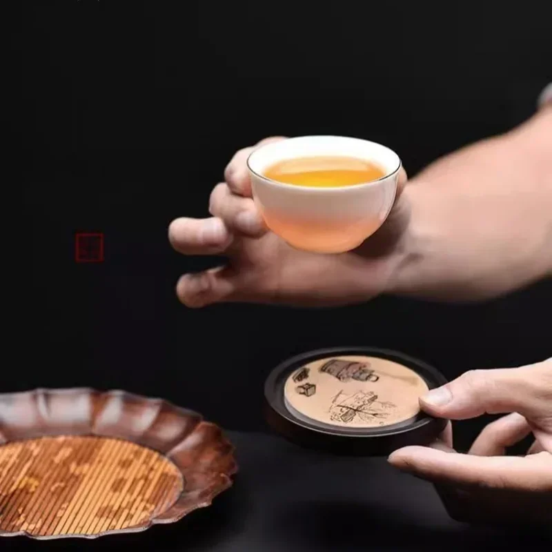 Round Wood Cup Mat Heat Resist – Coffee Tea In Chinese Bewertung und Preis