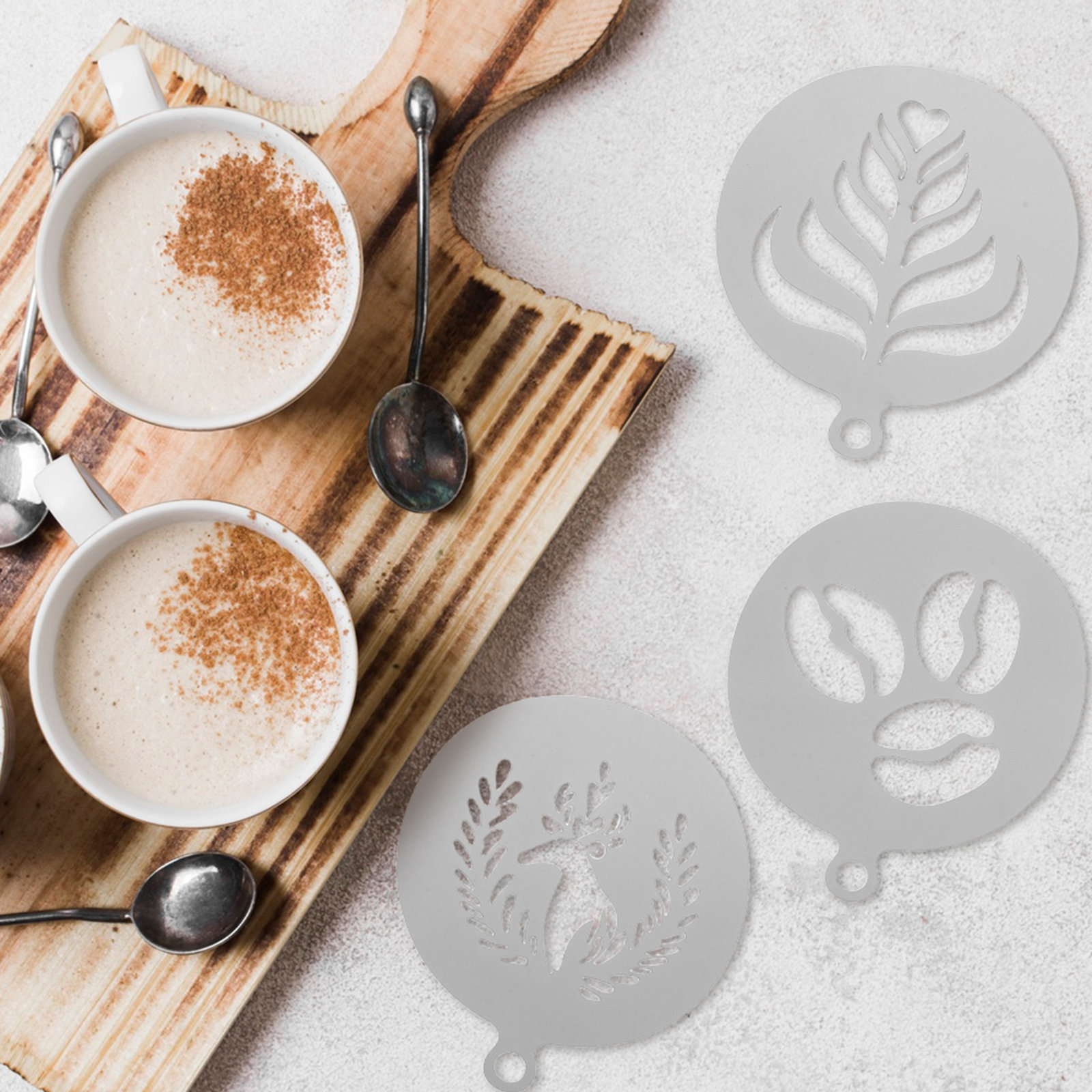 4Pcs Reusable Coffee Art Stenc – Coffee Stencil Art Bewertung und Preis