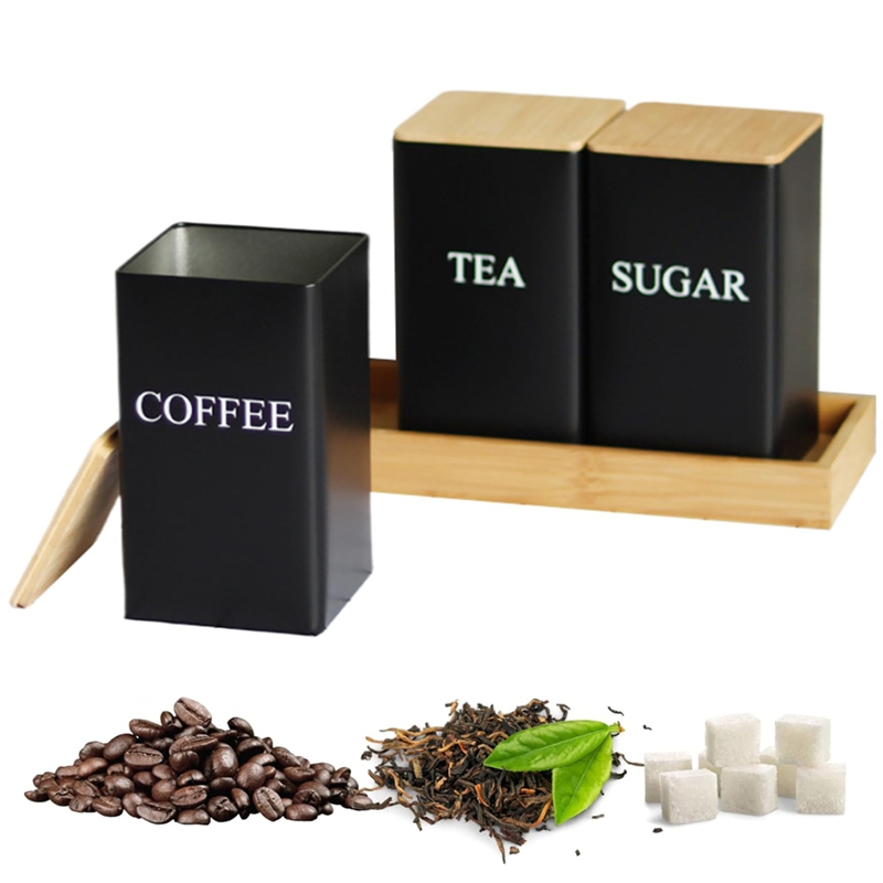 3PCS Set Tea Coffee Sugar Cani – Coffee Tea Canister Set Bewertung und Preis