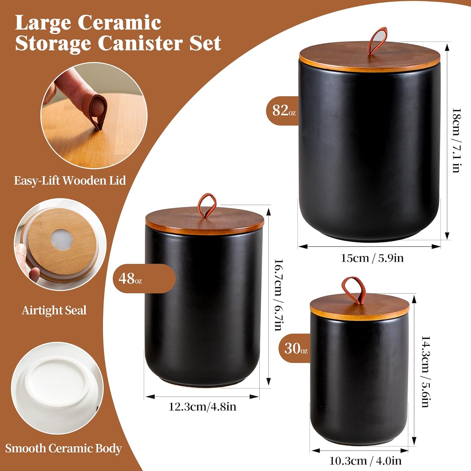 Ceramic Canister Set (30 oz, 4 – Coffee Tea Canister Set Bewertung und Preis