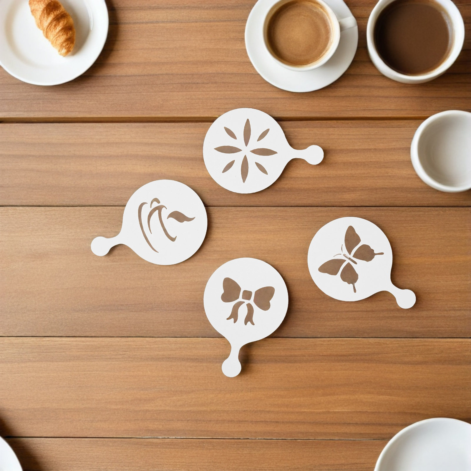 8pcs Art Coffee Stencils Reusa – Coffee Stencil Art Bewertung und Preis