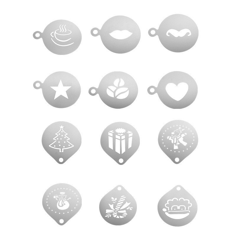 12pcs Stainless Steel Cafe Foa – Coffee Stencil Art Bewertung und Preis