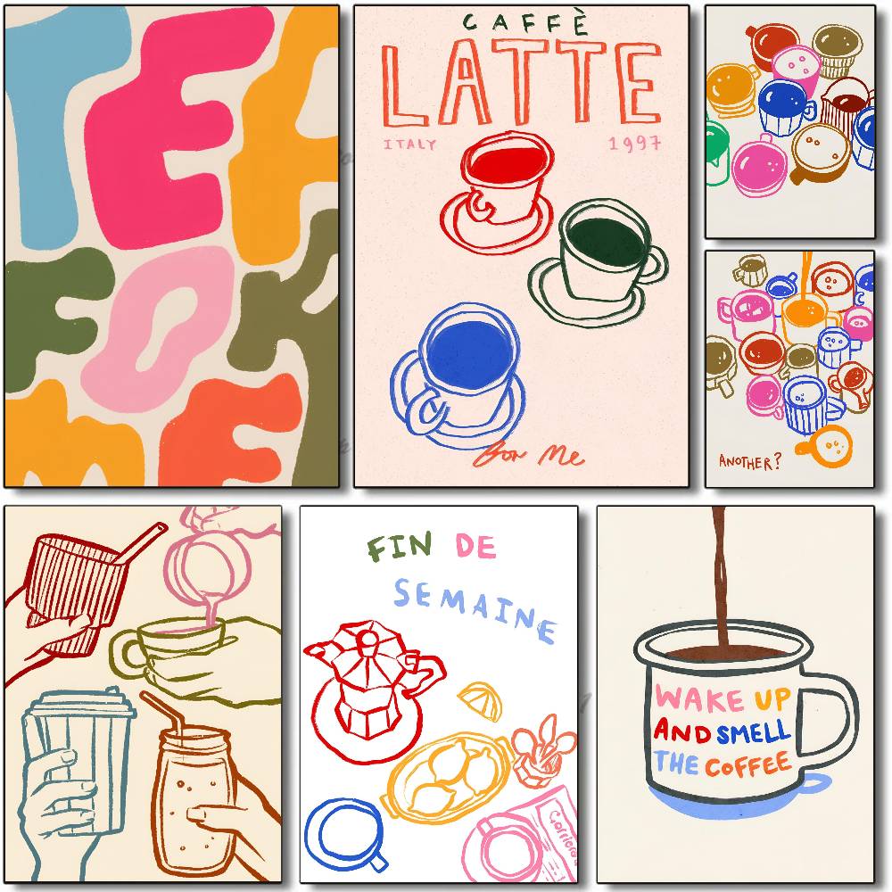 Color Aesthetics Retro Kitchen – Wallpaper Coffee And Tea Bewertung und Preis