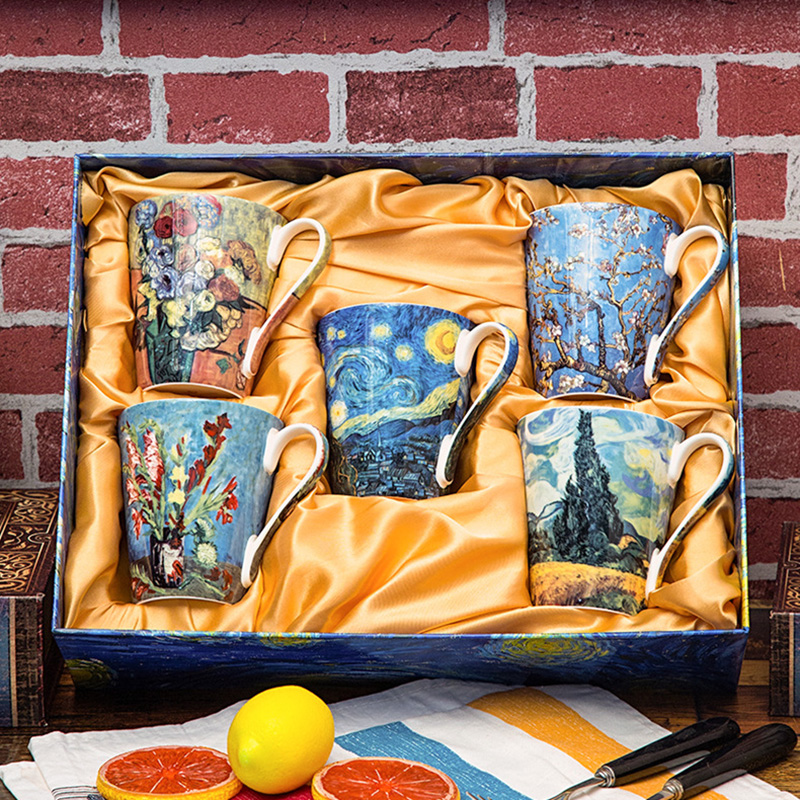 5 Pcs Set Bone China Van Gogh  – Coffee Tea Van Bewertung und Preis