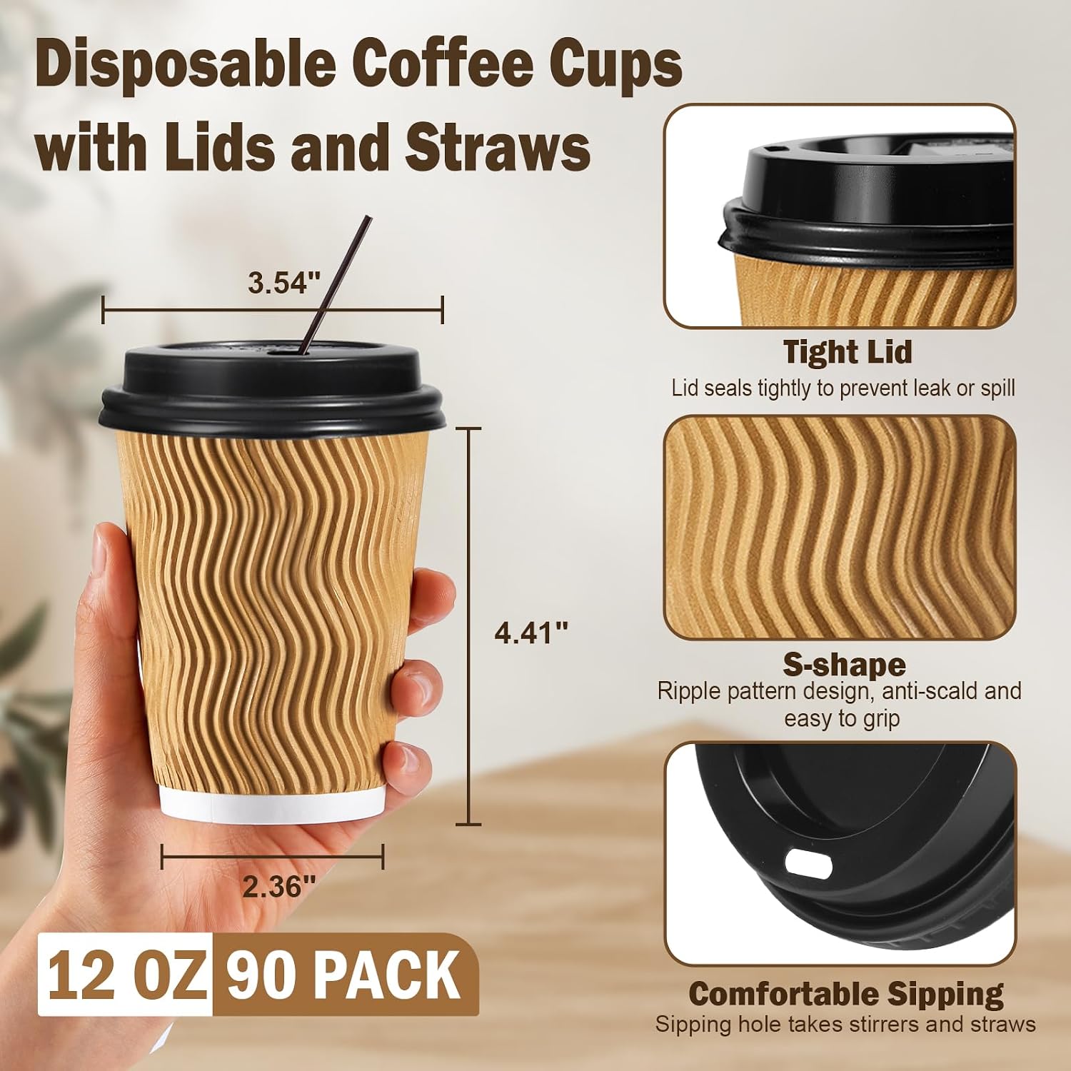 12 oz Coffee Cups 90 Pack Disp – Wallpaper Coffee And Tea Bewertung und Preis