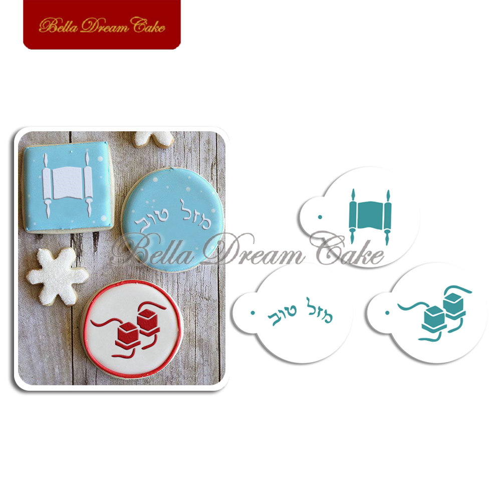 3pcs/set Bar Mitzvah Cookie St – Coffee Stencil Art Bewertung und Preis
