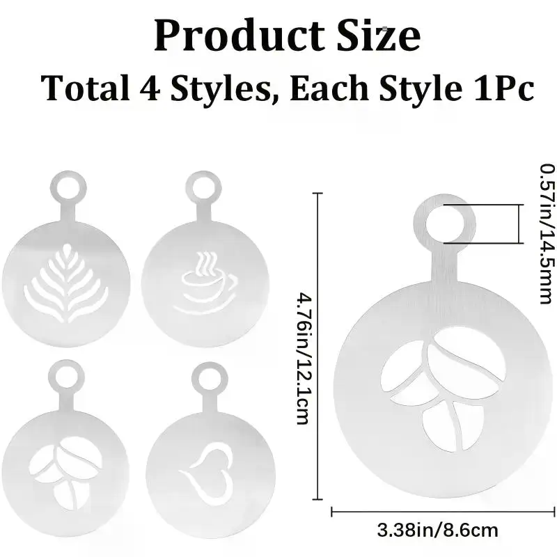 4Pcs/Set Stainless Steel Coffe – Coffee Stencil Art Bewertung und Preis
