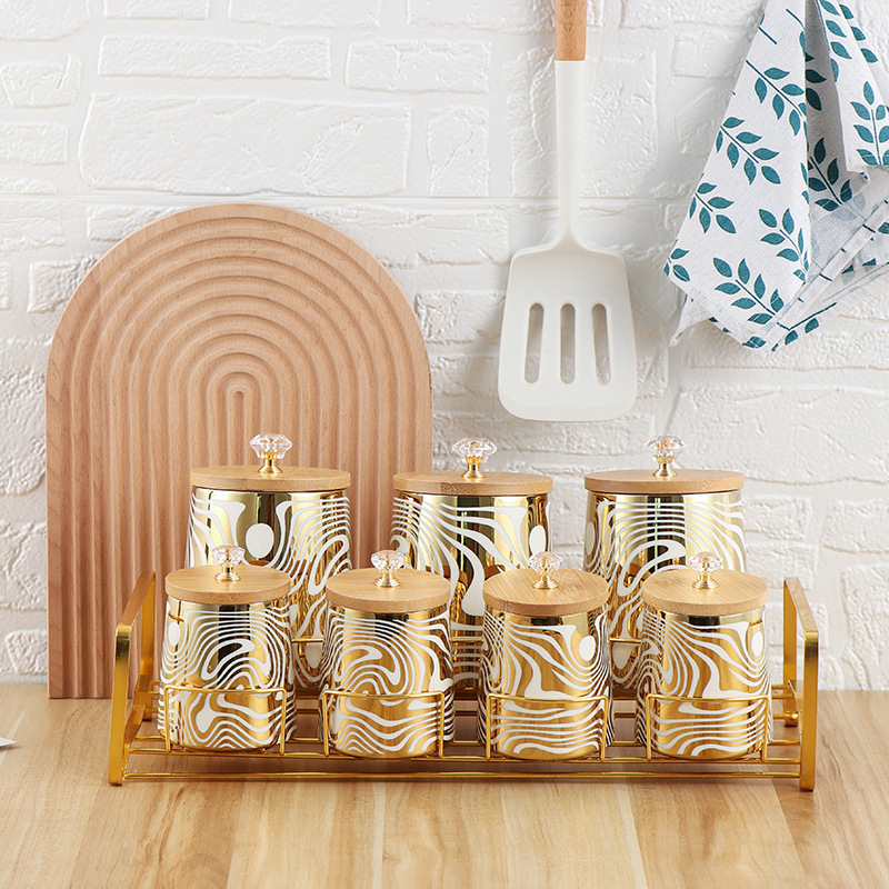 Set of 7 Color Glazed Ceramic  – Coffee Tea Canister Set Bewertung und Preis