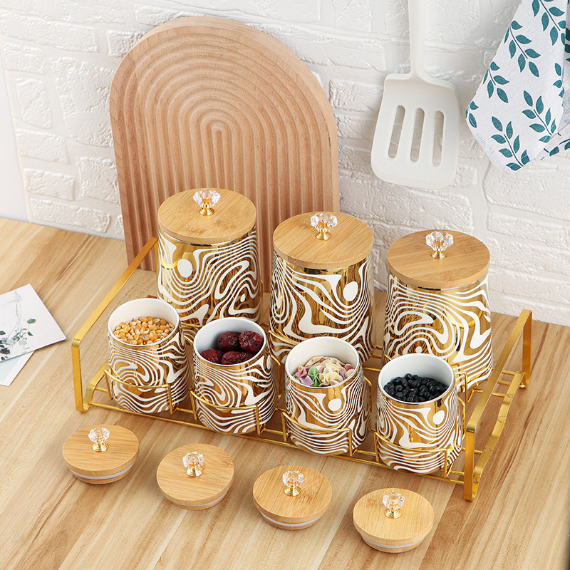 Set of 7 Color Glazed Ceramic  – Coffee Tea Canister Set Bewertung und Preis