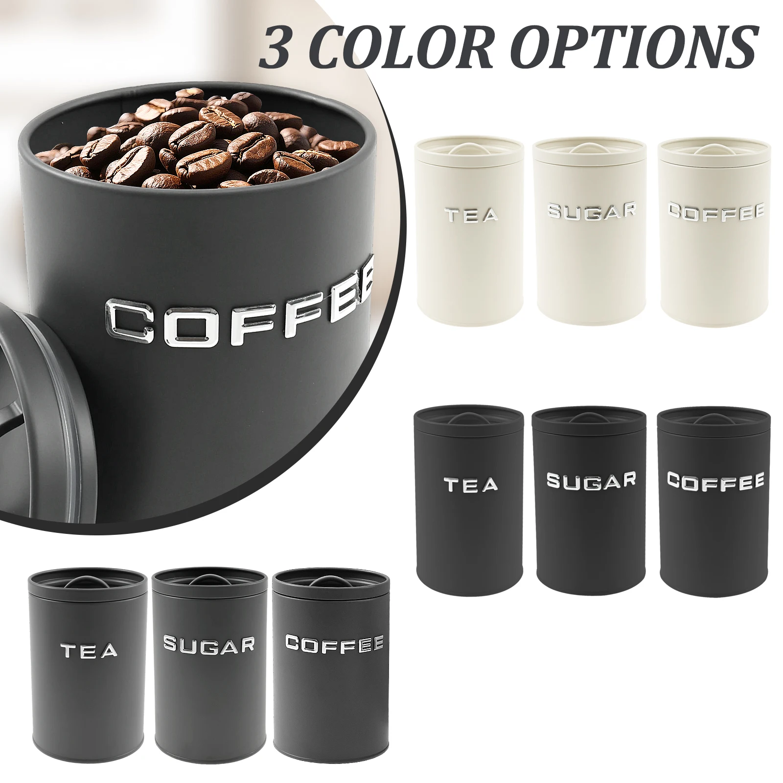 3 Pcs Tea Coffee Sugar Caniste – Coffee Tea Canister Set Bewertung und Preis