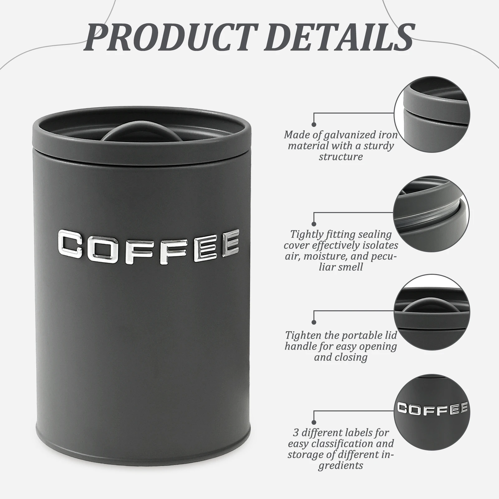 3 Pcs Tea Coffee Sugar Caniste – Coffee Tea Canister Set Bewertung und Preis