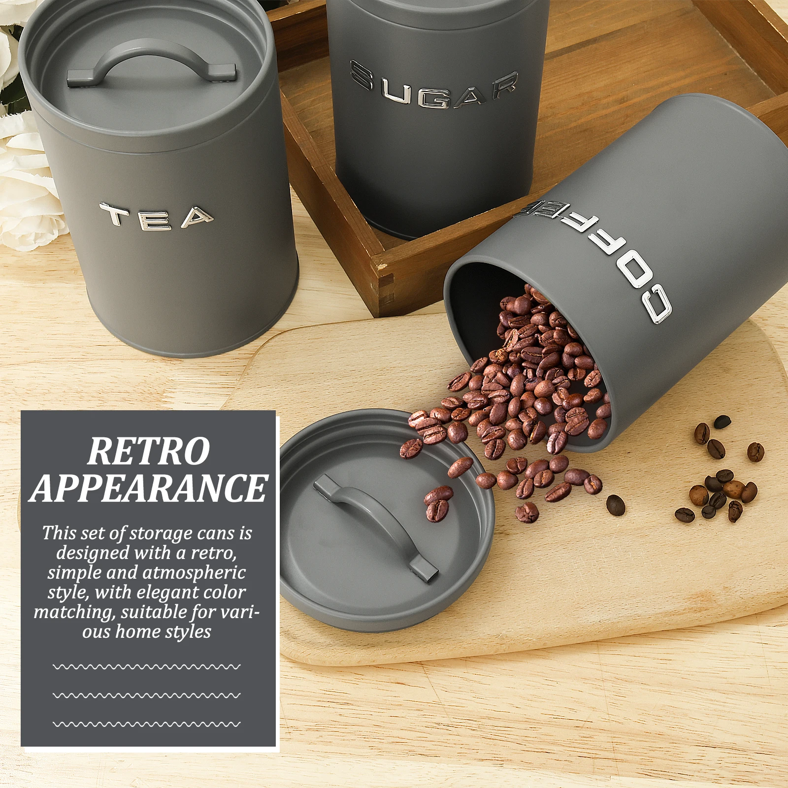 3 Pcs Tea Coffee Sugar Caniste – Coffee Tea Canister Set Bewertung und Preis